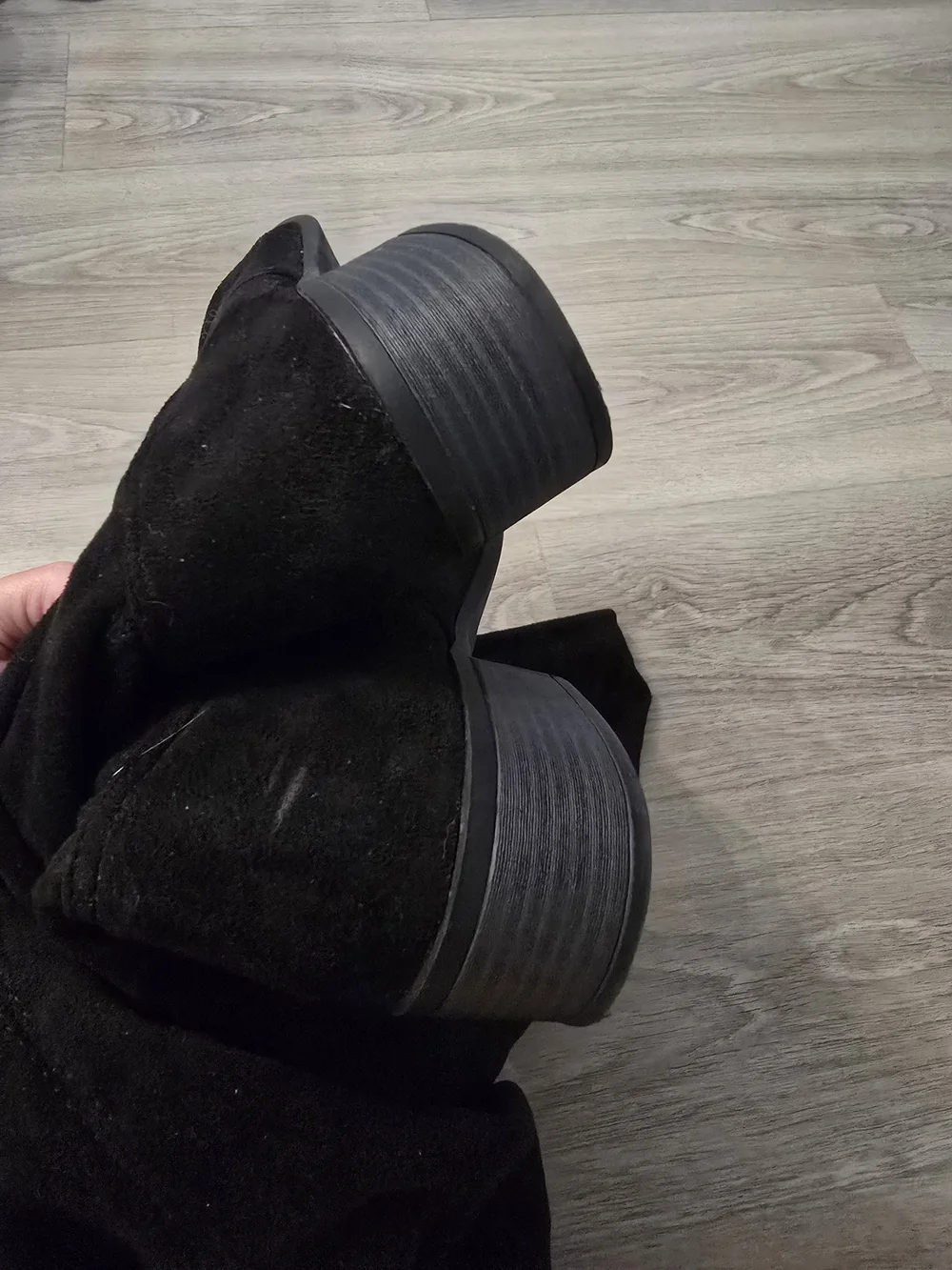 Madden Girl Black Over-The-Knee Suede Tie-Top Boots